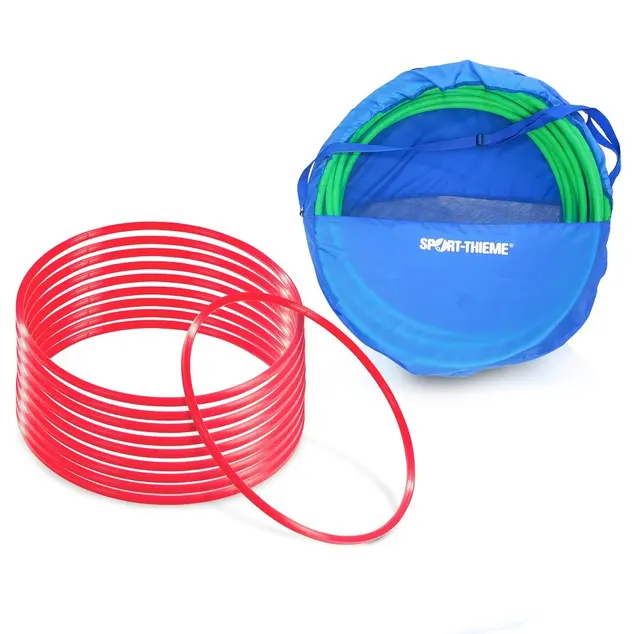 Gymnastikkringer Pvc 50 cm | Rød 50 cm | 10 stk med oppbevaringsbag 