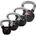 Kettlebells Gummiert Glatt kromh&#229;ndtak 4 stk | 4 til 16 kg