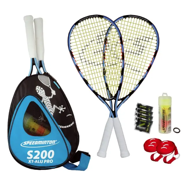 Speedminton Sett S700 2 racketer, 5 baller, banemarkering ++ 