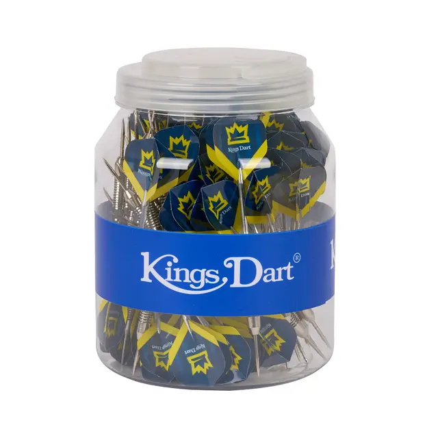 Dartpiler Kings Dart Steeltip (50) 20 gram| til tradisjonell dart | Blå/gul 