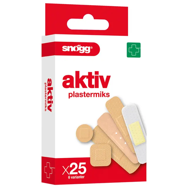 Plaster Snøgg AKTIV Plastermiks 25 stk pustende plaster 