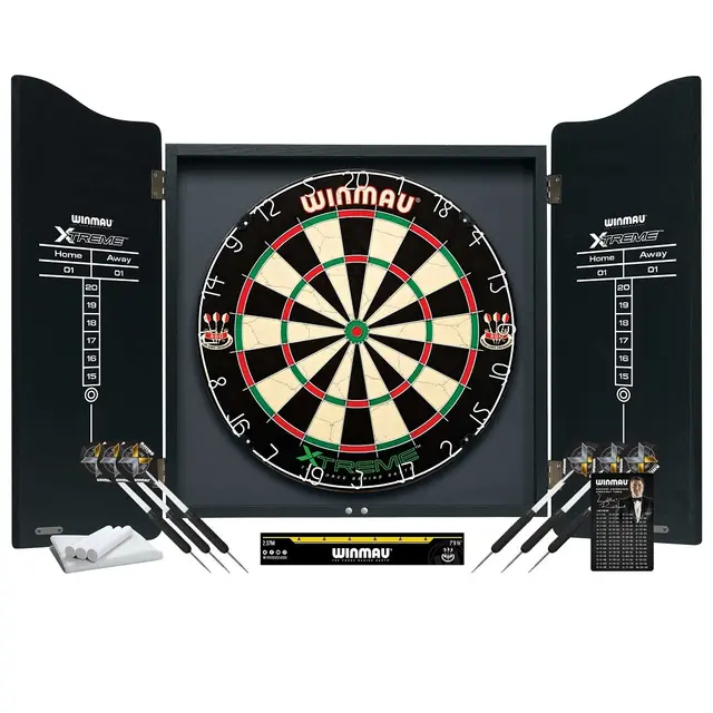 Dart Winmau Xtreme Turnerings dartskive med skap og piler 